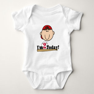Brünett Boy Baseball 2. Geburtstag Baby Strampler