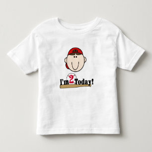 Brünett Boy Baseball 2. Geburtstag Kleinkind T-shirt