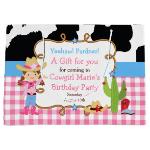 Brünett Cowgirl Western Vielen Dank Große Geschenktüte