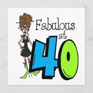 Brünett Fabulous am 40. Geburtstag Karte