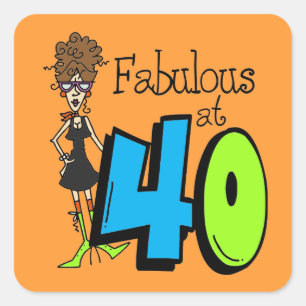 Brünett Fabulous am 40. Geburtstag Quadratischer Aufkleber