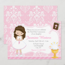 Brünett Girl First Kommune Damask