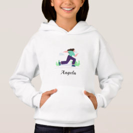 Brünett Girl Skaten Skater Rollerblading Name Hoodie