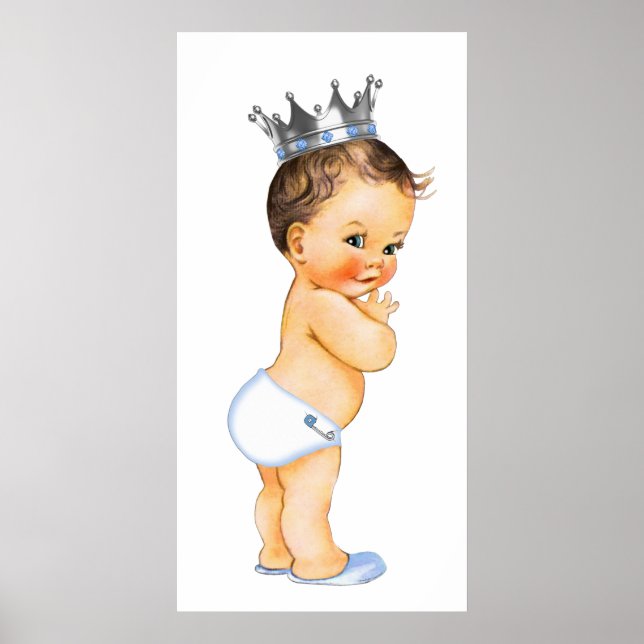 Brünett Prince Baby Dusche Poster (Vorne)