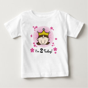 Brünett Prinzessin 2. Geburtstag Baby T-shirt