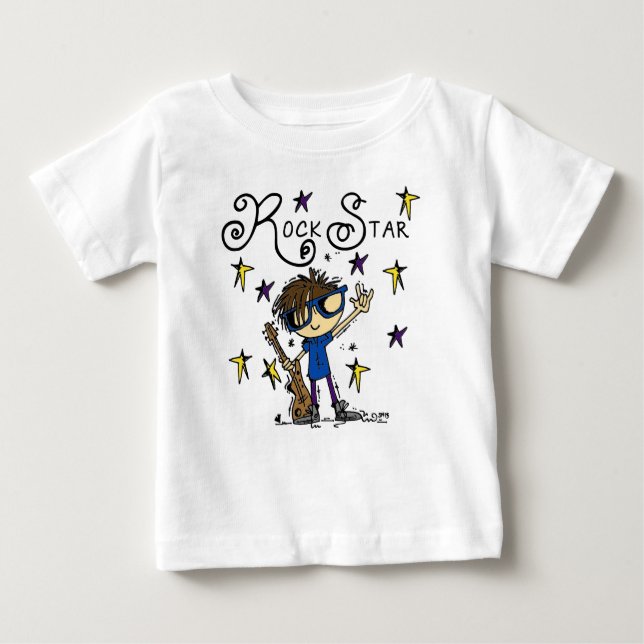 Brünett Rock Star Baby T-shirt (Vorderseite)