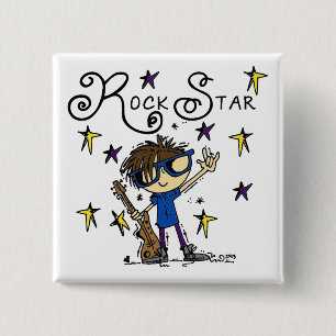 Brünett Rock Star Button