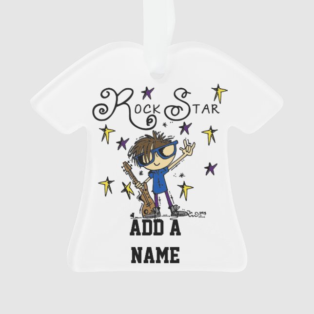 Brünett Rock Star Ornament (Vorderseite)