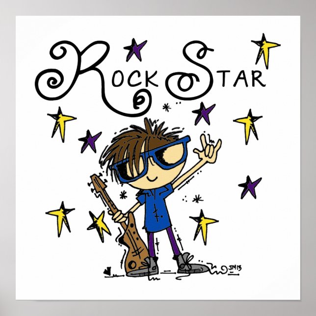 Brünett Rock Star Poster (Vorne)