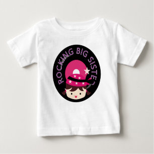 Brünett Rocking Big Sister Baby T-shirt
