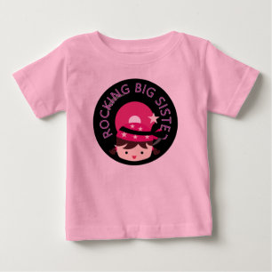Brünett Rocking Big Sister Baby T-shirt