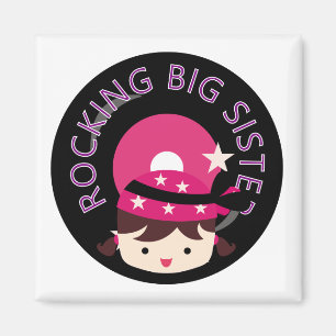 Brünett Rocking Big Sister Magnet
