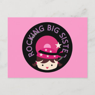 Brünett Rocking Big Sister Postkarte