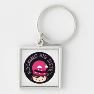Brünett Rocking Big Sister Schlüsselanhänger