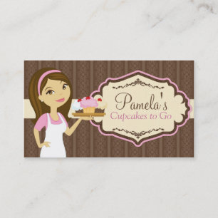 Brünette Baker Cupcake Business Cards D16 Visitenkarte