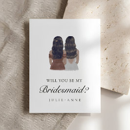 Brünette Bridesmaid für Wasserfarben - Vorschlag P Postkarte