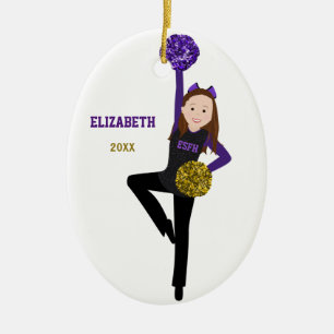 Brünette DanceLine in Schwarz & Lila Keramik Orna Ornament