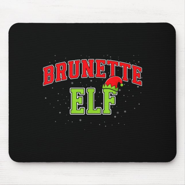 Brunette Elf Christmas Family Matching Group Xmas  Mousepad (Vorne)
