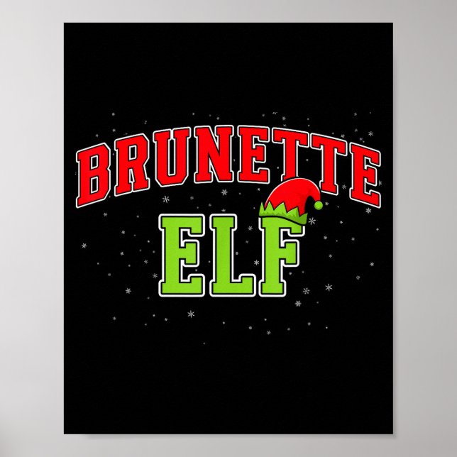 Brunette Elf Christmas Family Matching Group Xmas  Poster (Vorne)