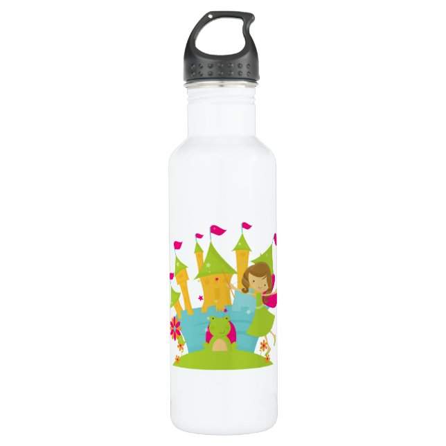 Brünette feenhafte Prinzessin Trinkflasche (Vorderseite)
