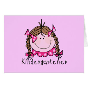 Brünette Mädchen-Kindergarten-T-Shirts und