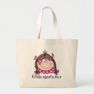 Brünette Mädchen-Kindergarten-T-Shirts und Jumbo Stoffbeutel