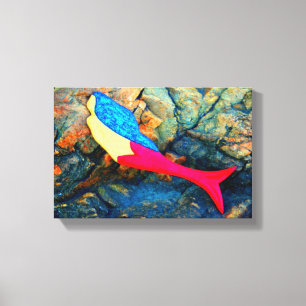 brünette Meerjungfrau-Leinwand Leinwanddruck