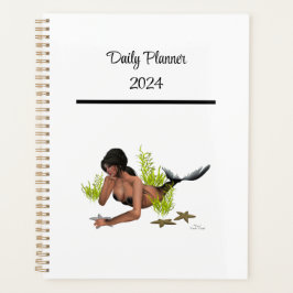 Brünette Meerjungfrau mit Starfish Tagesplaner Planer