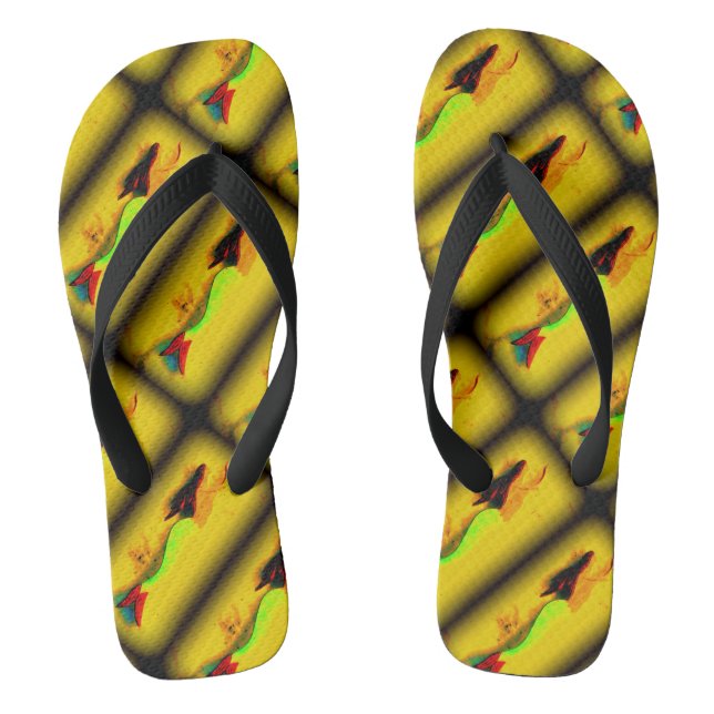 brünette Meerjungfrauen schwimmen Flip Flops (Fußbett)