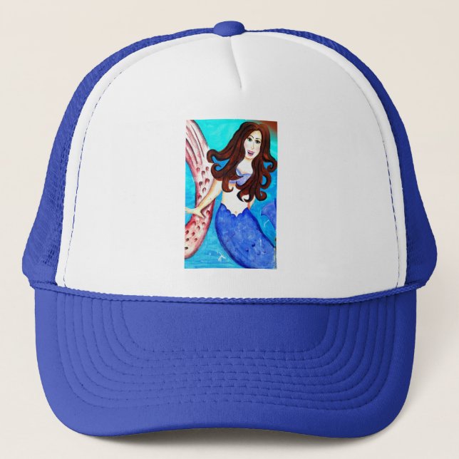 Brunette Mermaid Truckerkappe (Vorderseite)