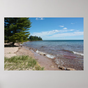 Brunette Park Ufer — Lake Superior, Michigan Poster