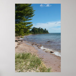 Brunette Park Ufer — Lake Superior, Michigan Poster