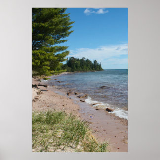 Brunette Park Ufer — Lake Superior, Michigan Poster