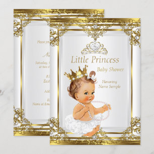Brünette Pearl Princess Baby Dusche Einladung