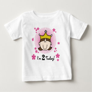 Brünette Prinzessin 2. Geburtstag Baby T-shirt