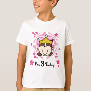 Brünette Prinzessin 3. Geburtstagstorte T-Shirt