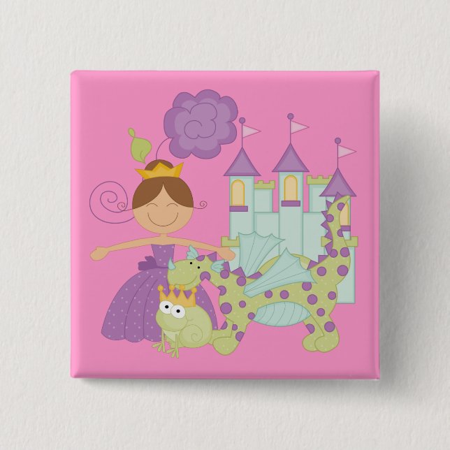 Brünette Prinzessin Button (Vorderseite)