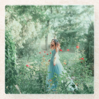 Brünette Prinzessin: Fairy Forest Watercolor Glasuntersetzer