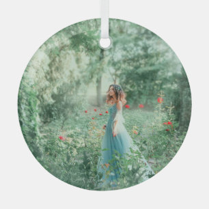 Brünette Prinzessin: Fairy Forest Watercolor Ornament Aus Glas