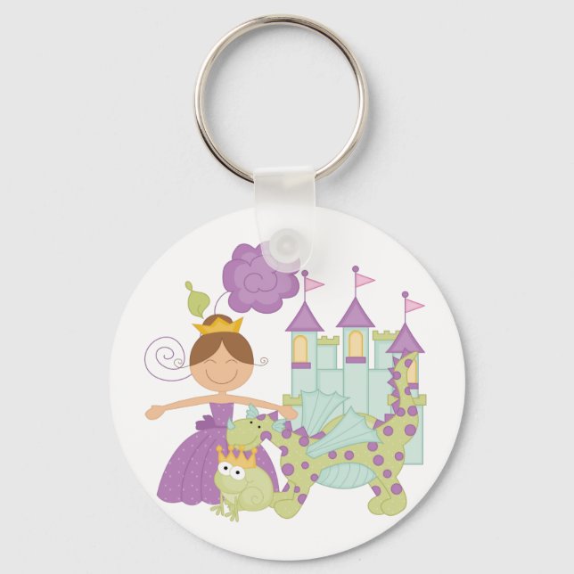 Brünette Prinzessin Schlüsselanhänger (Vorderseite)