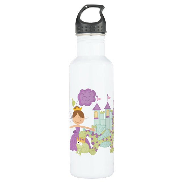 Brünette Prinzessin Trinkflasche (Vorderseite)