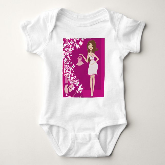 brünette Schwangere Baby Strampler (Vorderseite)