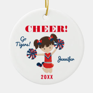 Brünetter Cheerleader Ornament Red and Blue Cheer