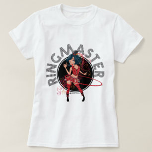 (Brünetter) Erwachsener des Ringmaster u. scherze T-Shirt