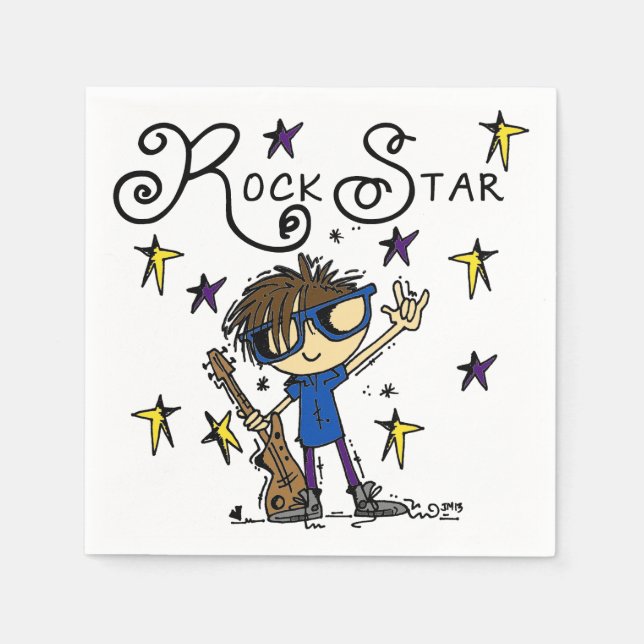 Brünetter Felsen-Stern Serviette (Vorderseite)