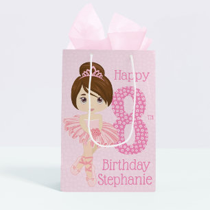 Brünetter Geburtstag Ballerina Mittlere Geschenkta Geschenktüte