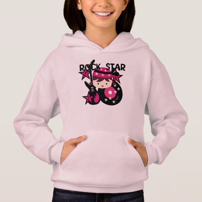 Brünettes Felsen-Stern-Mädchen Hoodie (Vorderseite)