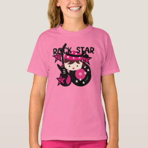 Brünettes Felsen-Stern-Mädchen T-Shirt