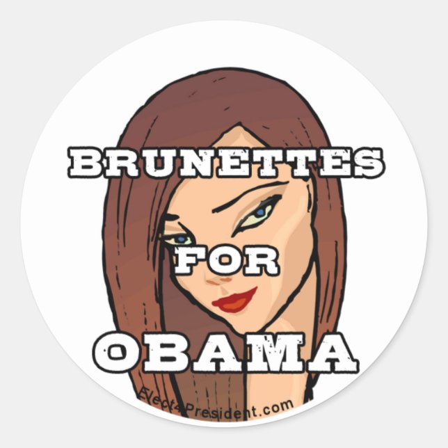 Brunettes für Obama Stickers (Vorderseite)