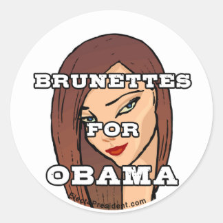 Brunettes für Obama Stickers